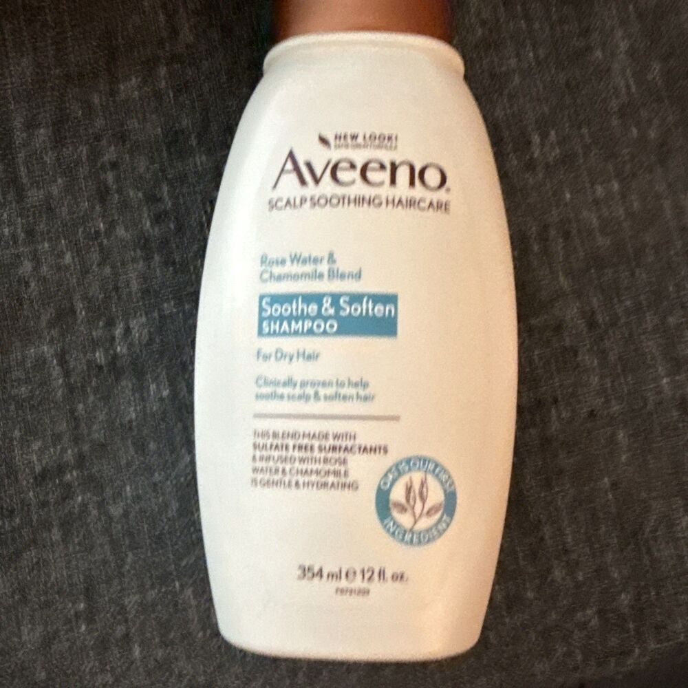 Aveeno Rose Water Chamomile Shampoo for Sensitive Scalp 12 Fl Oz Sulfate Free